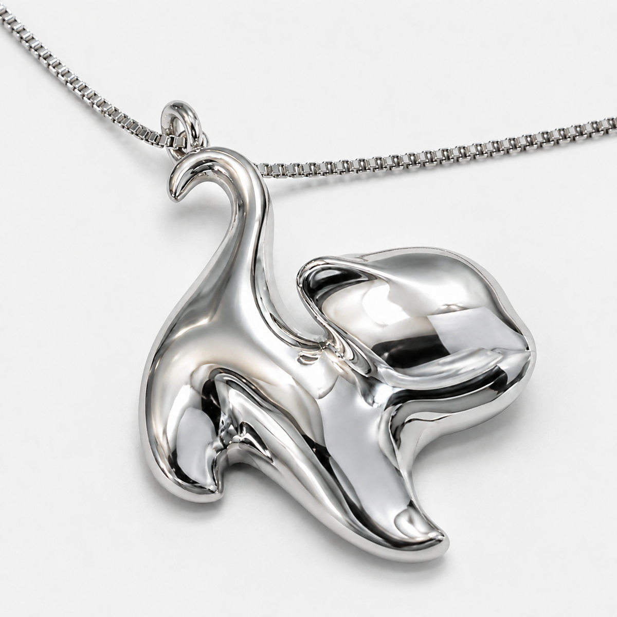 Tiger Flow Pendant, Sterling Silver