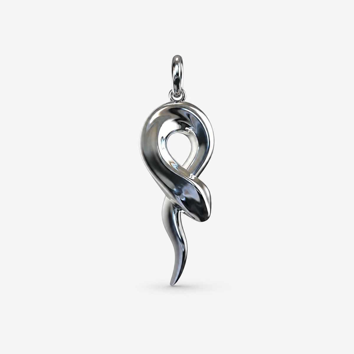 Serpent Flow Pendant, Sterling Silver